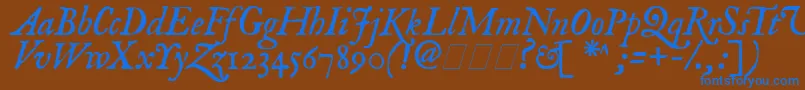 ImFellEnglishItalic Font – Blue Fonts on Brown Background