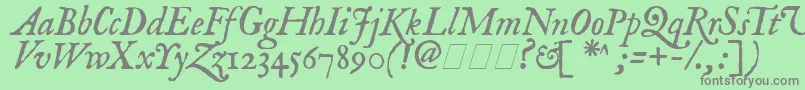 フォントImFellEnglishItalic – 緑の背景に灰色の文字