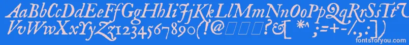 Fonte ImFellEnglishItalic – fontes rosa em um fundo azul