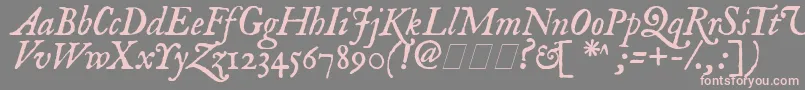 ImFellEnglishItalic Font – Pink Fonts on Gray Background