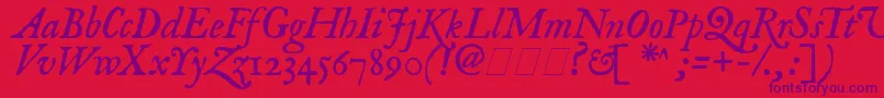 ImFellEnglishItalic Font – Purple Fonts on Red Background