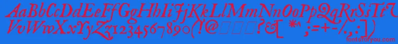 ImFellEnglishItalic Font – Red Fonts on Blue Background