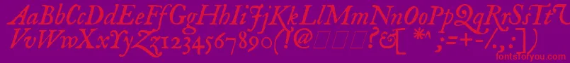 ImFellEnglishItalic Font – Red Fonts on Purple Background