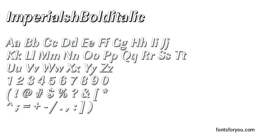 Шрифт ImperialshBolditalic – алфавит, цифры, специальные символы
