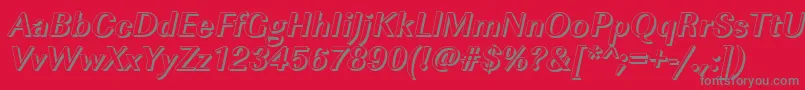 ImperialshBolditalic-Schriftart – Graue Schriften auf rotem Hintergrund