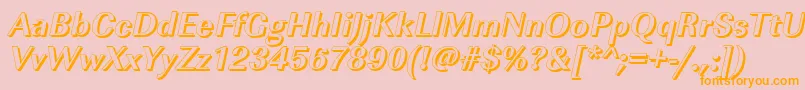 ImperialshBolditalic Font – Orange Fonts on Pink Background