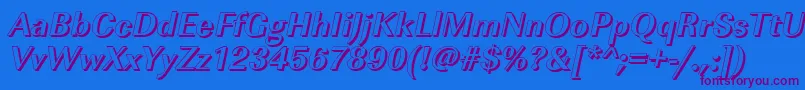 ImperialshBolditalic Font – Purple Fonts on Blue Background