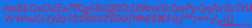 ImperialshBolditalic Font – Red Fonts on Blue Background