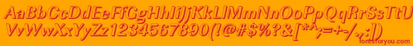 ImperialshBolditalic Font – Red Fonts on Orange Background