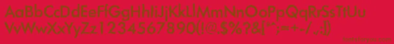 LimerickrandomMediumRegular-Schriftart – Braune Schriften auf rotem Hintergrund