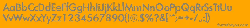 フォントLimerickrandomMediumRegular – オレンジの背景に灰色の文字