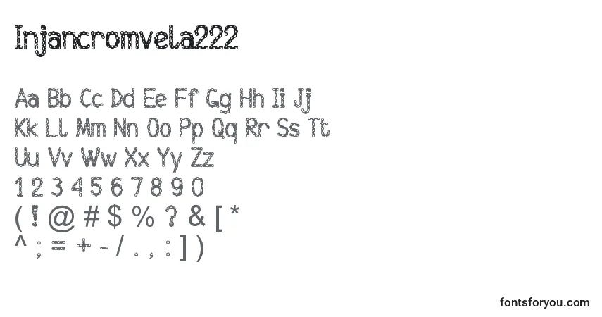 Czcionka Injancromvela222 – alfabet, cyfry, specjalne znaki