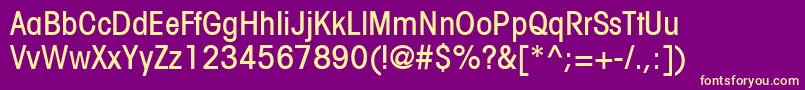 Czcionka ItcAvantGardeGothicLtCondensedMedium – żółte czcionki na fioletowym tle