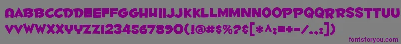 Fonte Fontdinerdotcomhuggable – fontes roxas em um fundo cinza