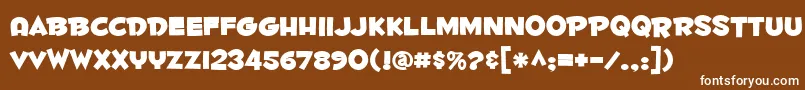 Шрифт Fontdinerdotcomhuggable – белые шрифты на коричневом фоне