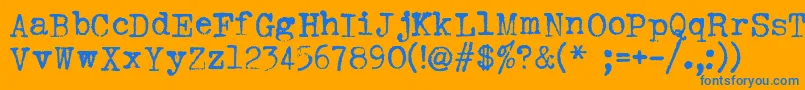 Hermes1943 Font – Blue Fonts on Orange Background