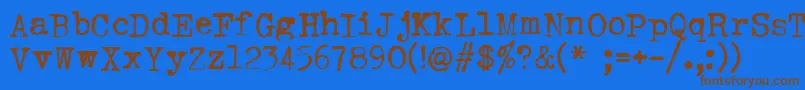 Hermes1943 Font – Brown Fonts on Blue Background