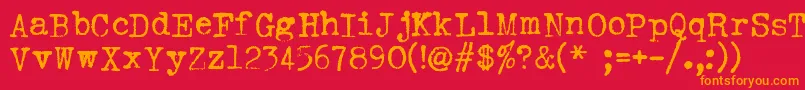 フォントHermes1943 – 赤い背景にオレンジの文字