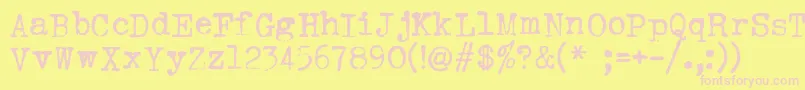 Hermes1943 Font – Pink Fonts on Yellow Background