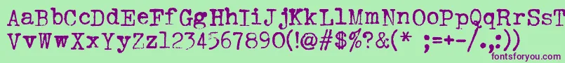 Hermes1943 Font – Purple Fonts on Green Background