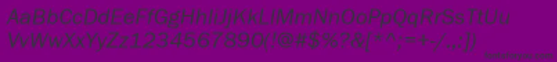Шрифт ItcFranklinGothicLtBookItalic – чёрные шрифты на фиолетовом фоне