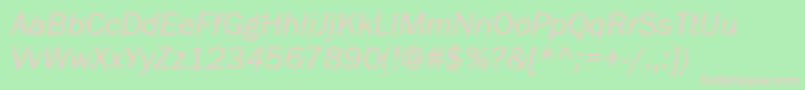 ItcFranklinGothicLtBookItalic Font – Pink Fonts on Green Background