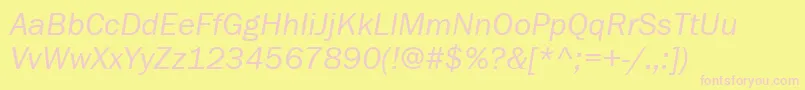 ItcFranklinGothicLtBookItalic Font – Pink Fonts on Yellow Background