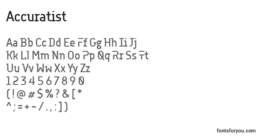 Schriftart Accuratist (90157) – Alphabet, Zahlen, spezielle Symbole