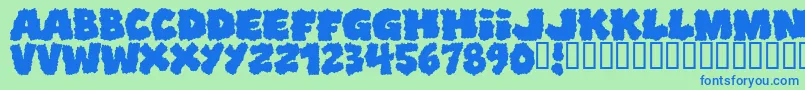 Shoplifters Font – Blue Fonts on Green Background