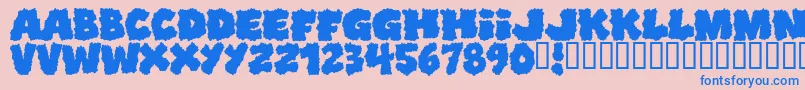 Shoplifters-Schriftart – Blaue Schriften auf rosa Hintergrund