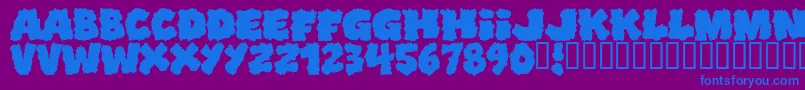 Shoplifters Font – Blue Fonts on Purple Background