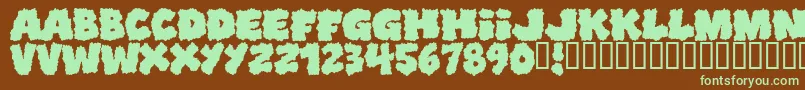 Shoplifters Font – Green Fonts on Brown Background