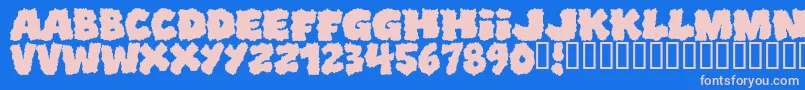 Shoplifters-Schriftart – Rosa Schriften auf blauem Hintergrund