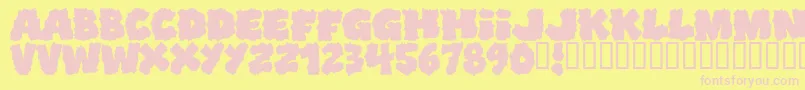 Shoplifters Font – Pink Fonts on Yellow Background