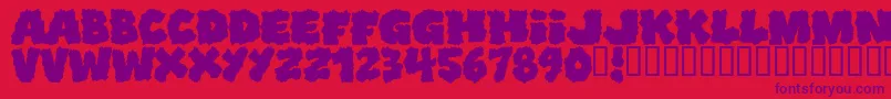 Shoplifters Font – Purple Fonts on Red Background
