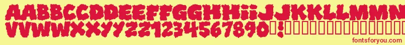 Shoplifters Font – Red Fonts on Yellow Background