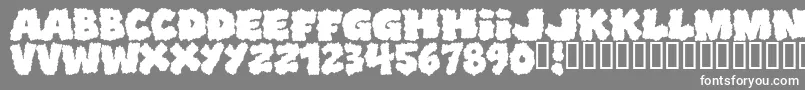 Shoplifters-Schriftart – Weiße Schriften auf grauem Hintergrund