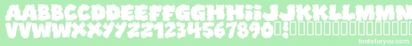 Shoplifters-Schriftart – Weiße Schriften auf grünem Hintergrund