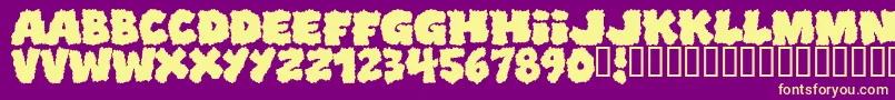 Shoplifters Font – Yellow Fonts on Purple Background