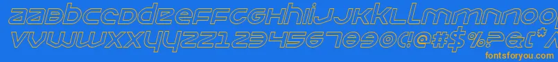 Opiliooutital Font – Orange Fonts on Blue Background
