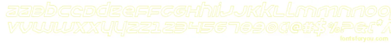 フォントOpiliooutital – 黄色のフォント