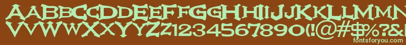 IkarusVulture Font – Green Fonts on Brown Background