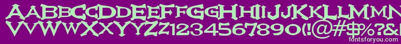 IkarusVulture Font – Green Fonts on Purple Background