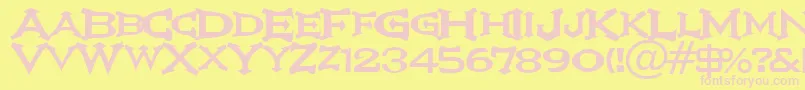 IkarusVulture Font – Pink Fonts on Yellow Background