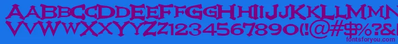 IkarusVulture Font – Purple Fonts on Blue Background