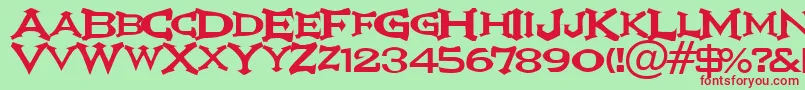 IkarusVulture Font – Red Fonts on Green Background