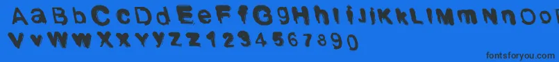 Shodo-Schriftart – Schwarze Schriften auf blauem Hintergrund