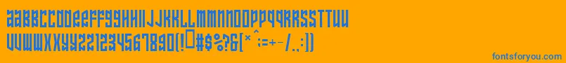 フォントOzonelayer – オレンジの背景に青い文字