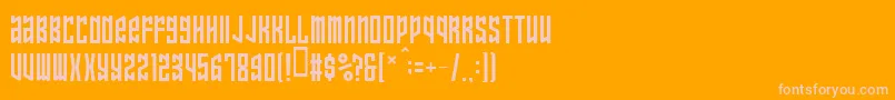 Ozonelayer-Schriftart – Rosa Schriften auf orangefarbenem Hintergrund