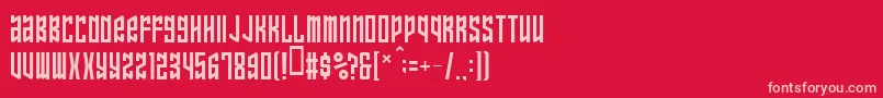 フォントOzonelayer – 赤い背景にピンクのフォント